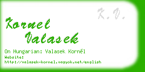 kornel valasek business card